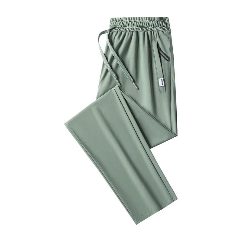 Eis Seide männer Hosen Sommer Neue Schwarz Grau Dünne Business Casual Hosen Outdoor Elastische Atmungsaktive Gerade Bein Jogginghose – Detail 13