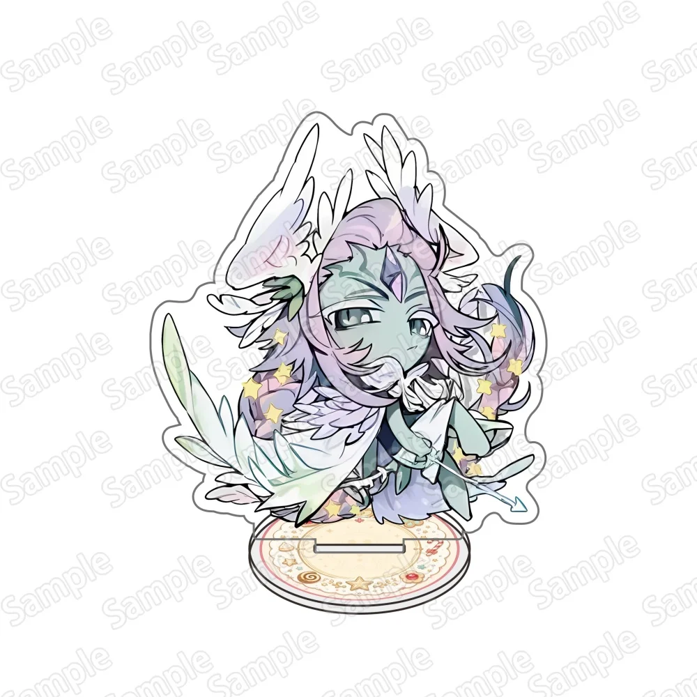 Cookie Run Kingdom Themed 10CM Acrylic Standees & Keyring - Black Pearl, Milk Shadow, Pure Vanilla Mystic Flour Desktop Ornaments Gift