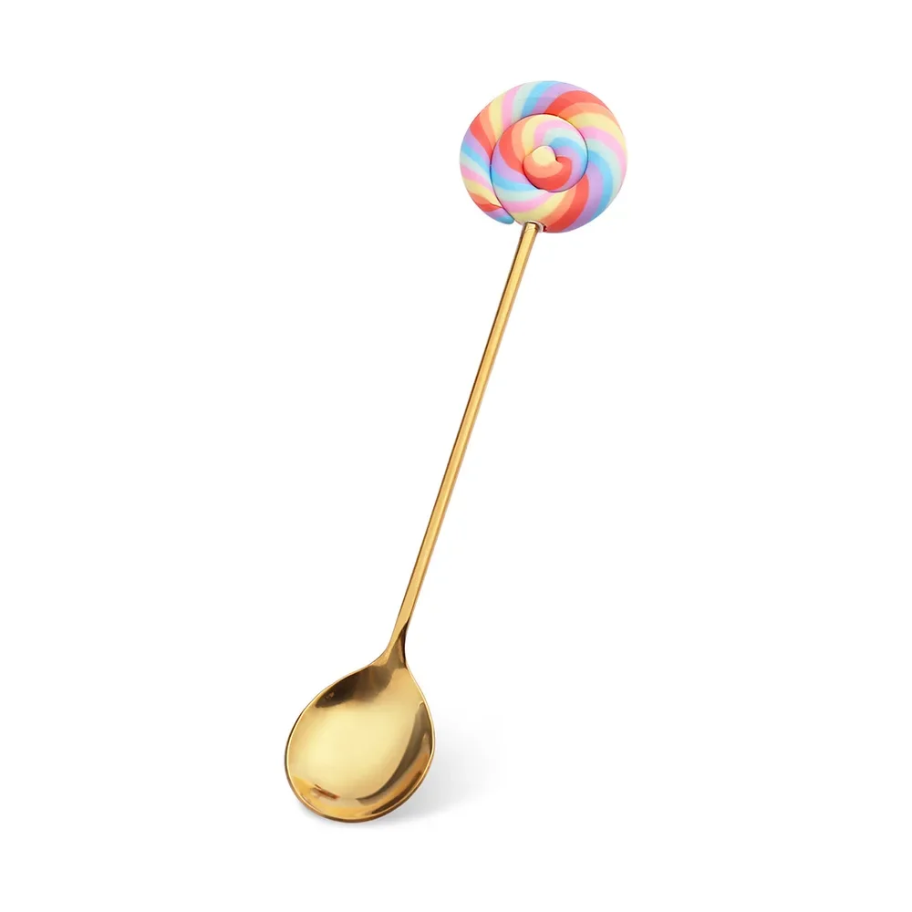 Stainless Steel Spoon Fork Cute Version Rainbow Lollipop Donut Macaron Dessert Spoons Fruit Forks Kids Set Kitchen Accessories stainless steel spoons stainless steel spoons forks stainless steel forks