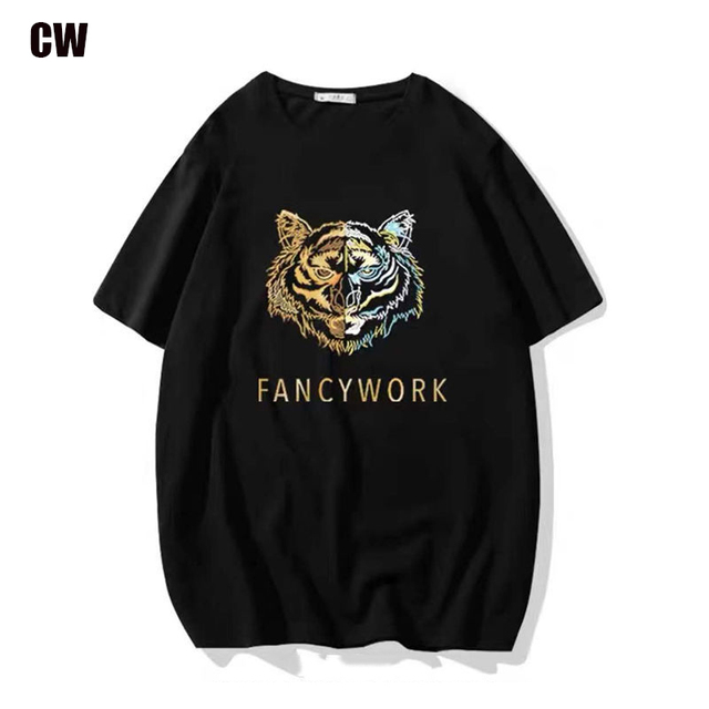 Hot Sale Tiger Print Men's t-Shirt Fashion Spring Summer High Quality Cotton Short Sleeve Clothes Hip Hop Harajuku New Top