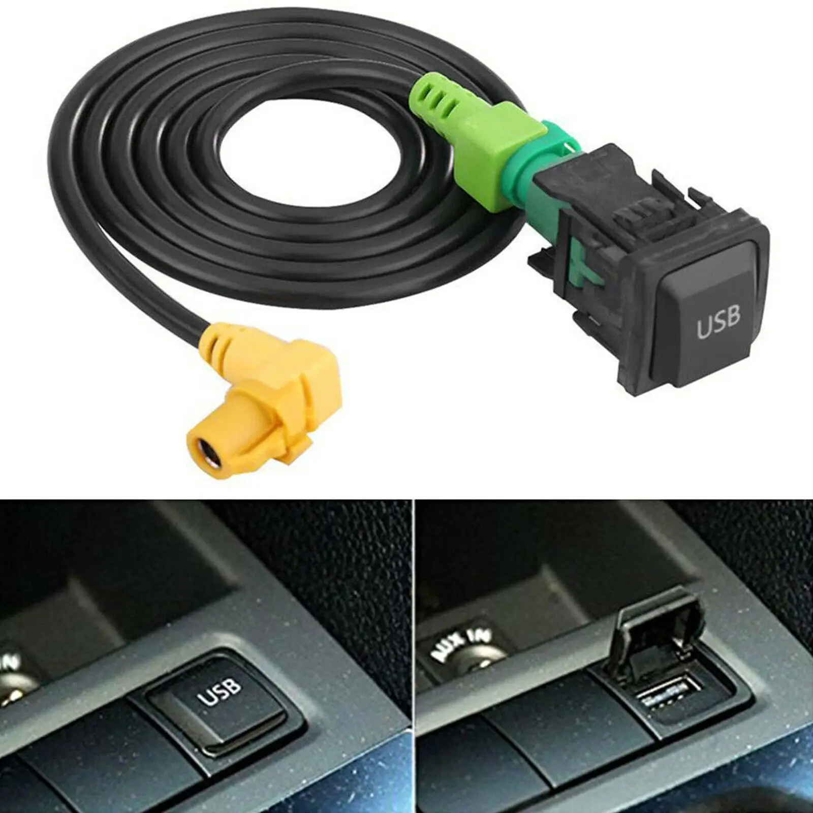 Fydun Lot de 10 câbles pour prise USB de voiture VW - Pour prise d'entrée  auxiliaire - OE 5KD035724 - Adaptateur d'interface musicale pour RCD310 //R