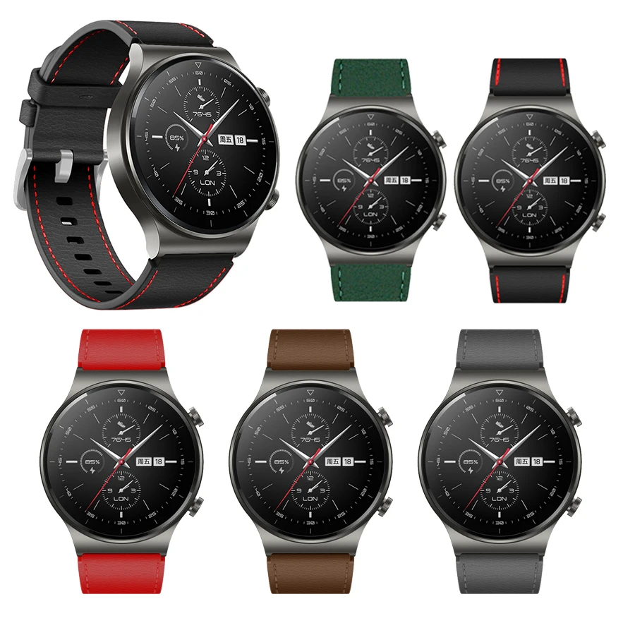 Official Leather Strap for Smartwatch, 22mm Watchband Bracelet