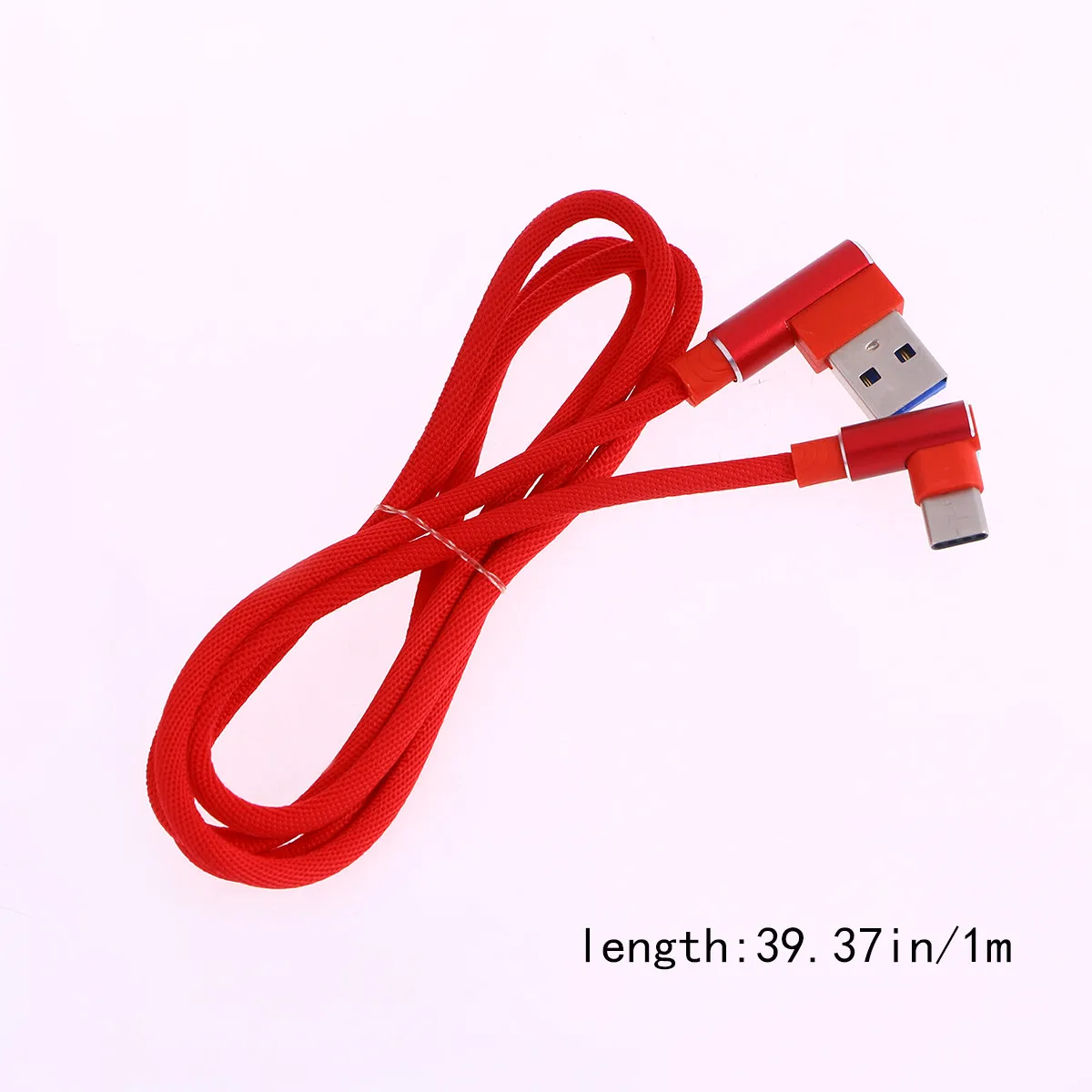 1M 직각 USB Type-C 케이블 나일론 편조 고속 충전 데이터 동기화 충전기 코드 P20 10 Galaxy S9 Note용