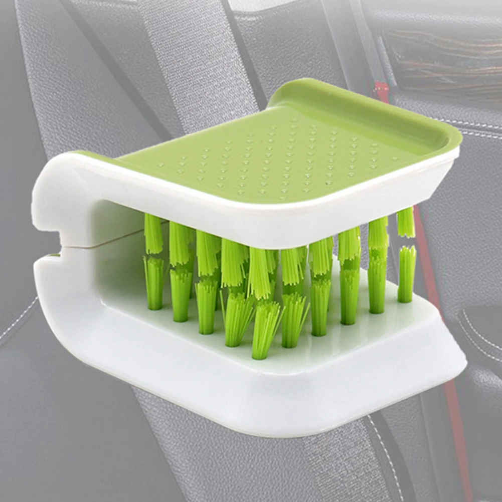 Car Interior Seat Belt Cleaning Special Tool Double Sided U Type Folding Tray Sponge Diamond Brush U Shape Kitchen Washing Tool 5
