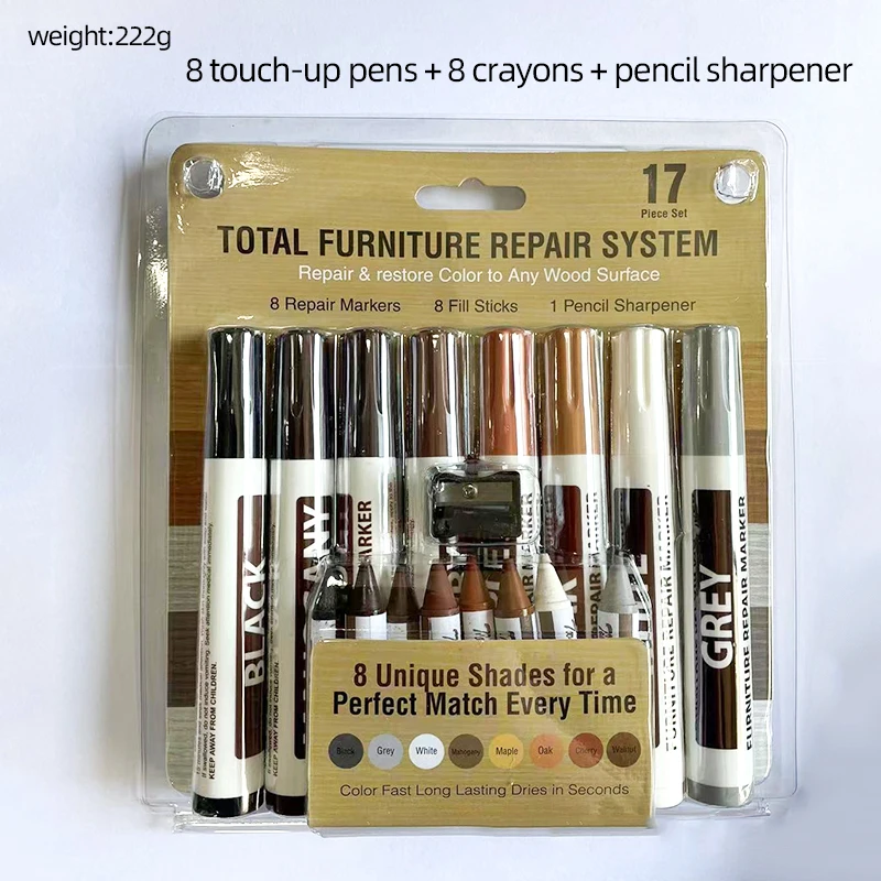 Furniture Touch Up Markers 21/6Pcs Kit Amp Filler Sticks Wood Composite Grain Paint Repair Pen Scratches Restore Scratch Patch