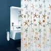 Cortinas de ducha impermeables con patrón de hibisco de estrella de mar, accesorios de baño, 180x200cm, PEVA