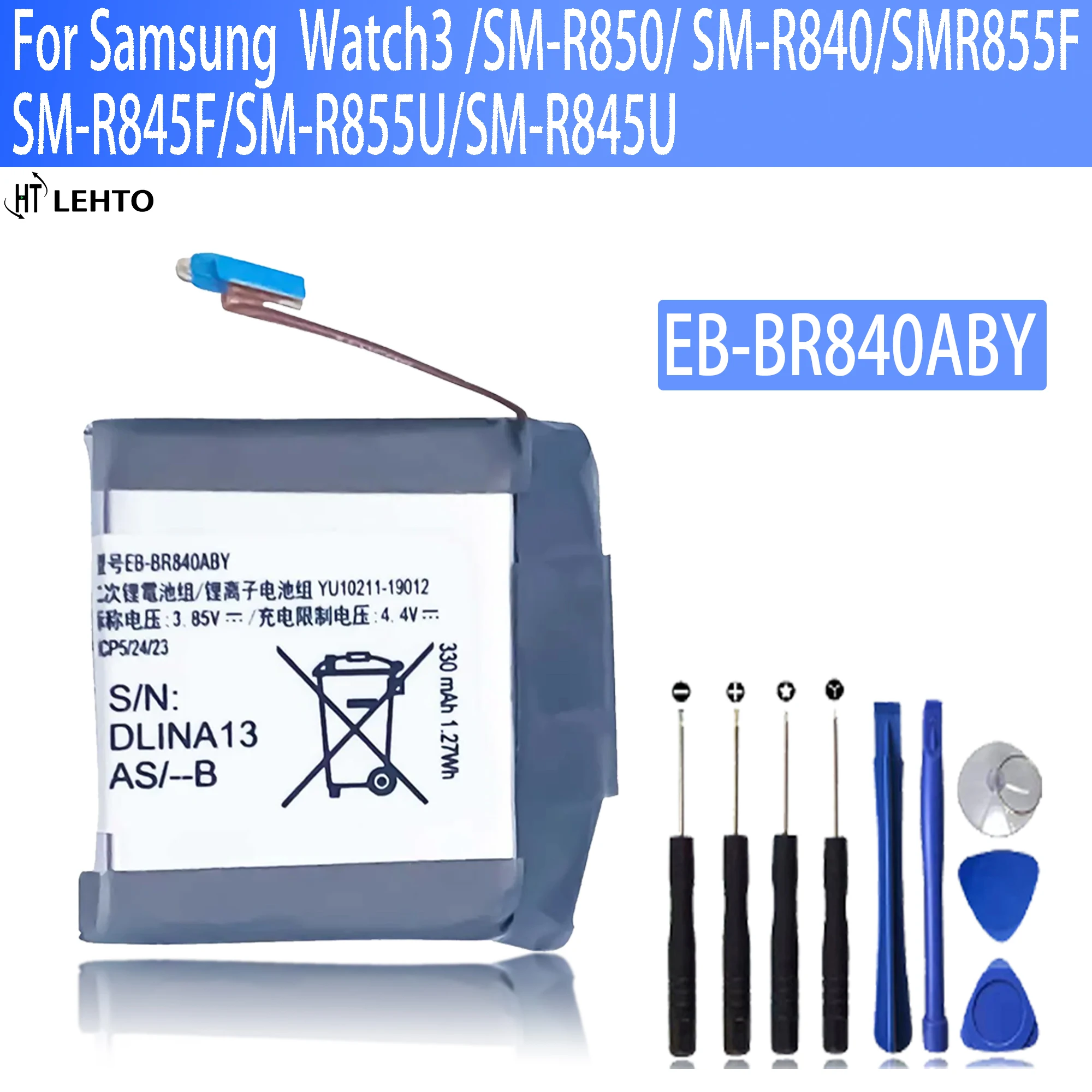 

100% Original EB-BR840ABY Battery For Samsung Watch 3 SM-R850 R840 Batteries