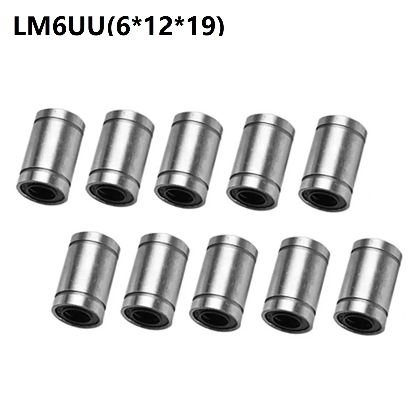 

10 Pack Linear Ball Bearings Linear Motion Bushing Double Side Rubber Sealed Rod LM6UU LM8UU LM10UU LM12UU