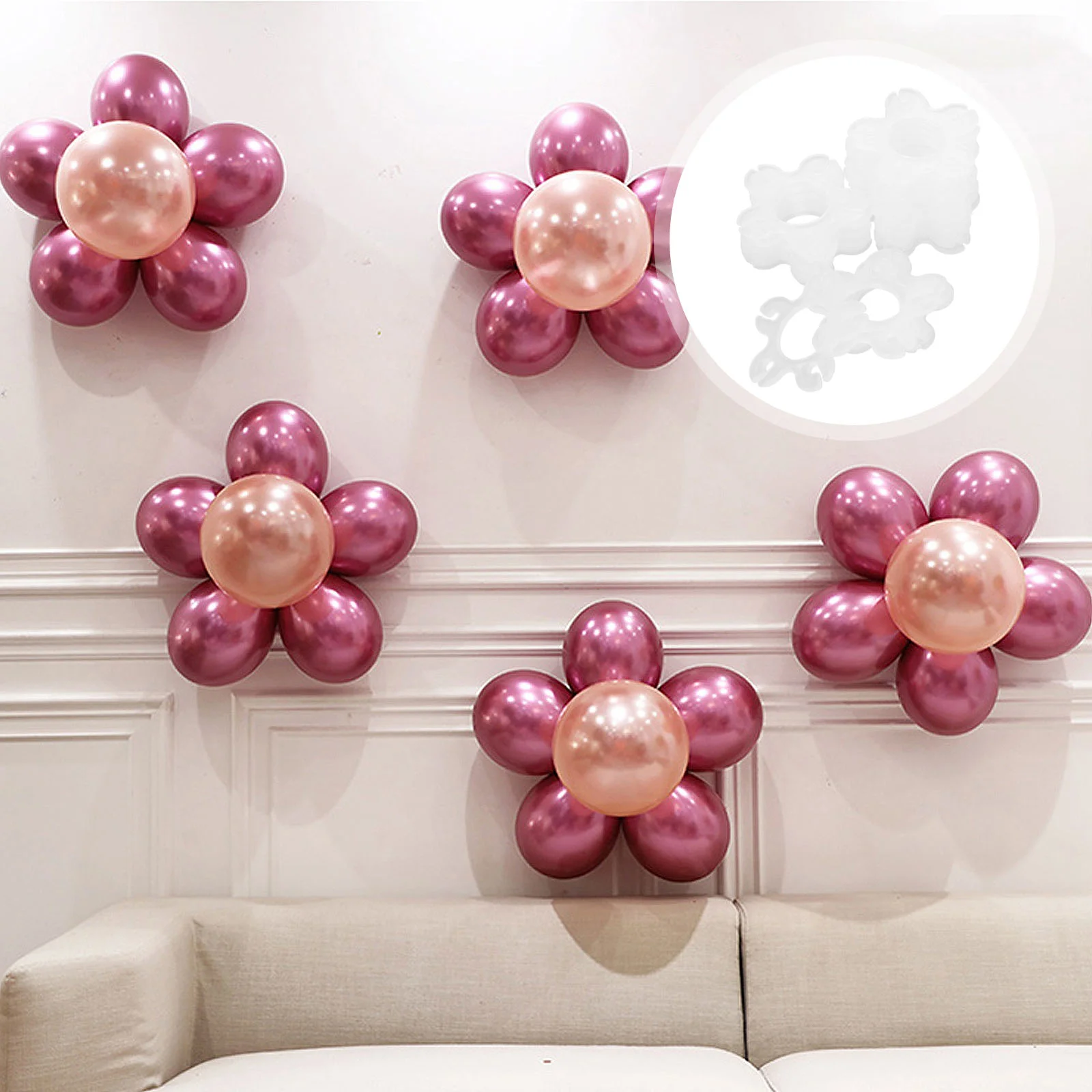 

100pcs Balloon Clips for Balloon Arch Reusable Flower Shape Balloon Clips Holders