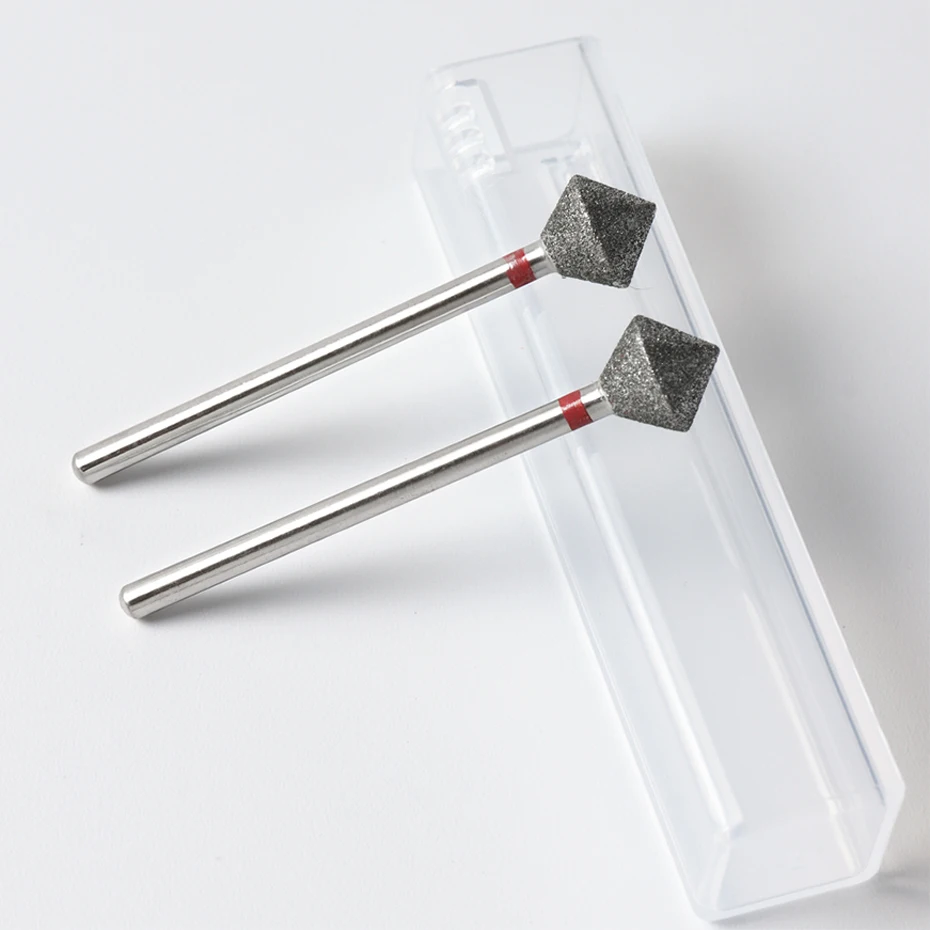 네일 연마 및 마무리용 마름모꼴 다이아몬드 에머리 그라인딩 헤드 1개, 헤드 모양 연마 팁 네일 쉐이핑 매니큐어 도구