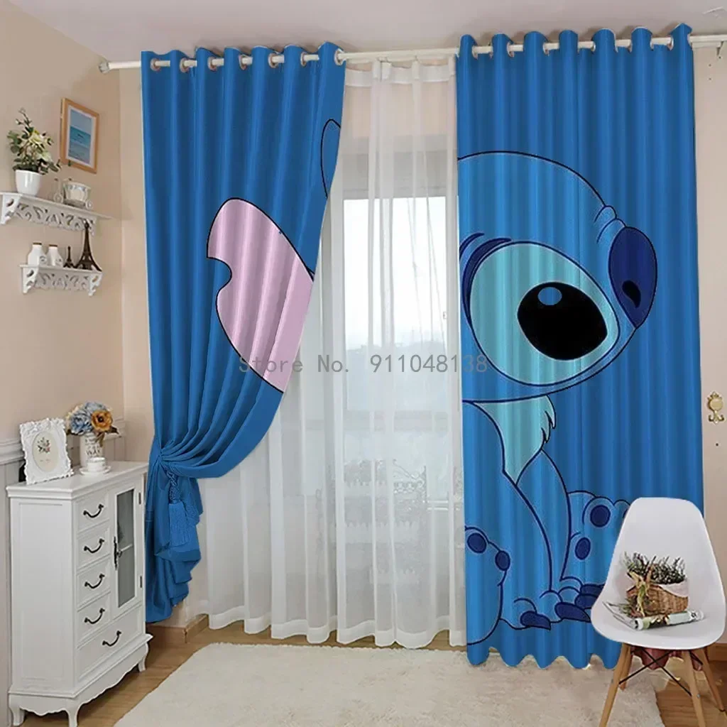 미니소 뉴 릴로앤스티치 귀여운 암막 커튼 (거실용) 암막 커튼 (거실용) 홈데코 어린이 선물