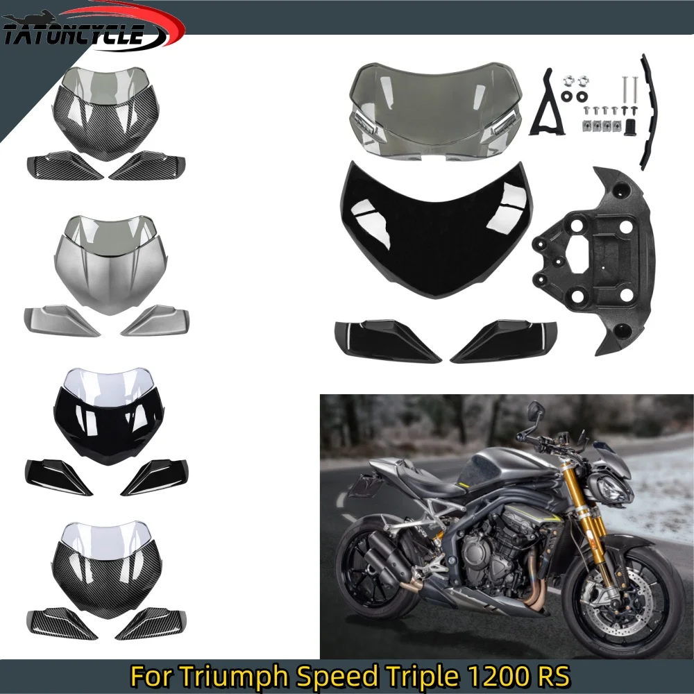

For Triumph Speed Triple 1200 RS Front Headlight Cover Windscreen Windshield Visor Wind Screen Deflector 2021 2022 Accessories