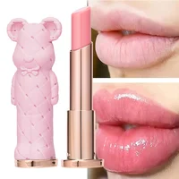 BEAUTY GLAZED Pink Bear Long Lasting Moisturizing Waterproof Natural Lip Balm Natural Formula Repairs Dry Lips Makeup 1