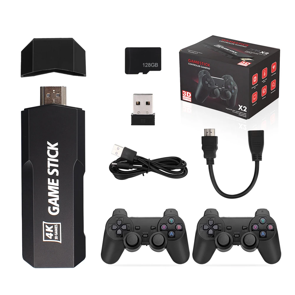 hjerne Udgående botanist Gd10 Retro Game Console Video Emuelec 4.3 System 2.4g Wireless Controller  128gb 40000 Games 4k Hd Game Stick For Psp/ps1/n64/gba - Video Game  Consoles - AliExpress