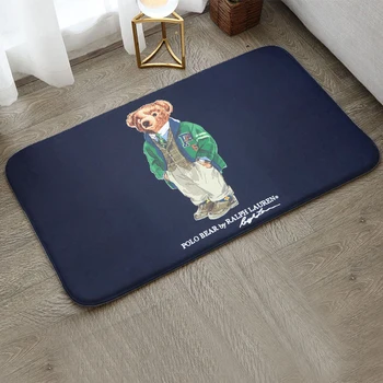 Entrance Door Mat Floor Mat Polo Teddy Bear Bathroom Bath Rugs Household Living Room Mat Bedroom Doormat Kitchen Carpet