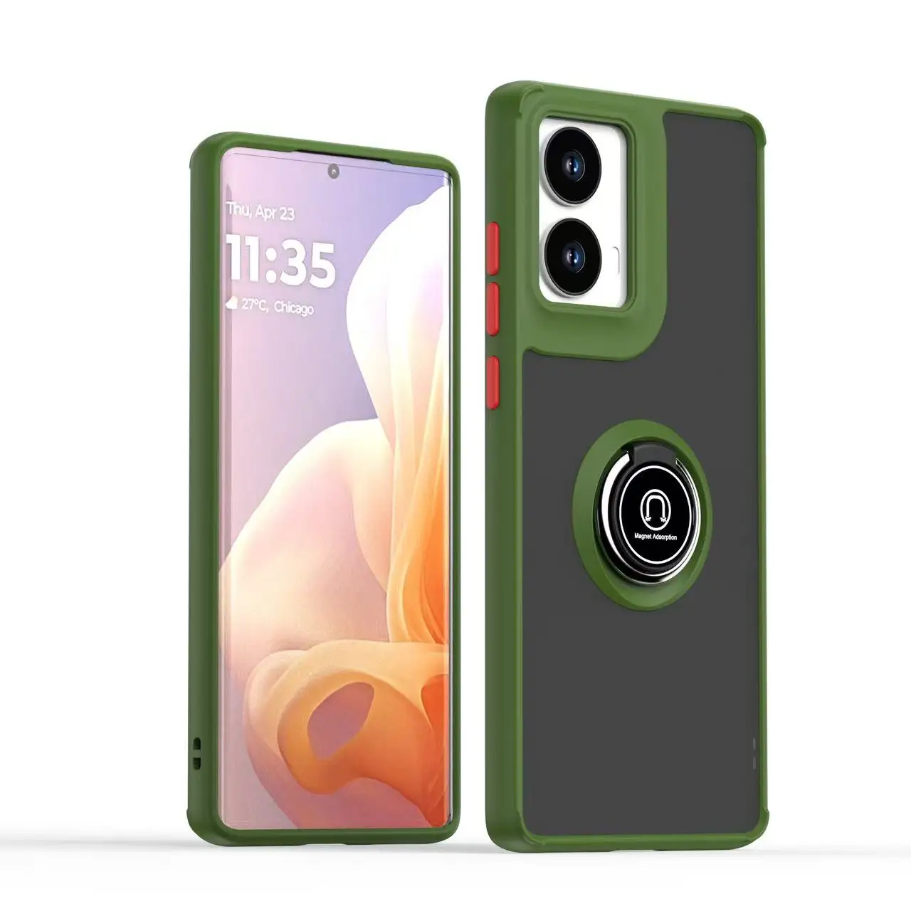 Sleek Shockproof Armor Protective Cover with Ring Stand