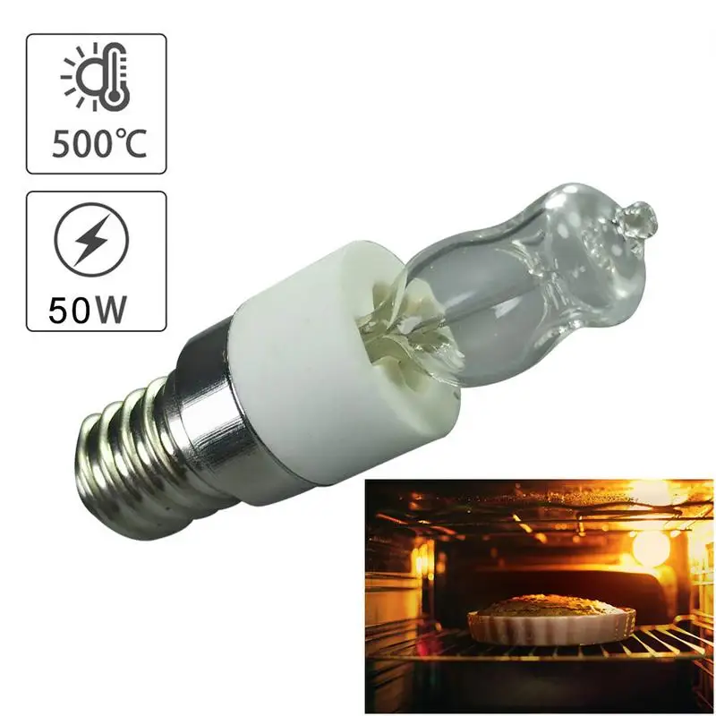 E14 40W/50W Halogen Bulb Oven Light 110V/220V Halogen Oven Lamp High Temperature 500℃ Resistant Safe Dryer Microwave Light Bulb halogen bulb oven light