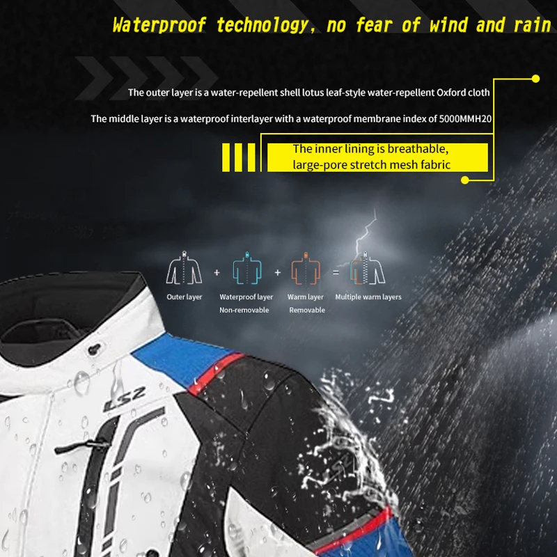 Original LS2 NARVIK Motorcycle Jacket Winter Warm Waterproof Windproof Rally Jacket Men Women Anti-fall Motocross Cycling For Motorcycle Jacket