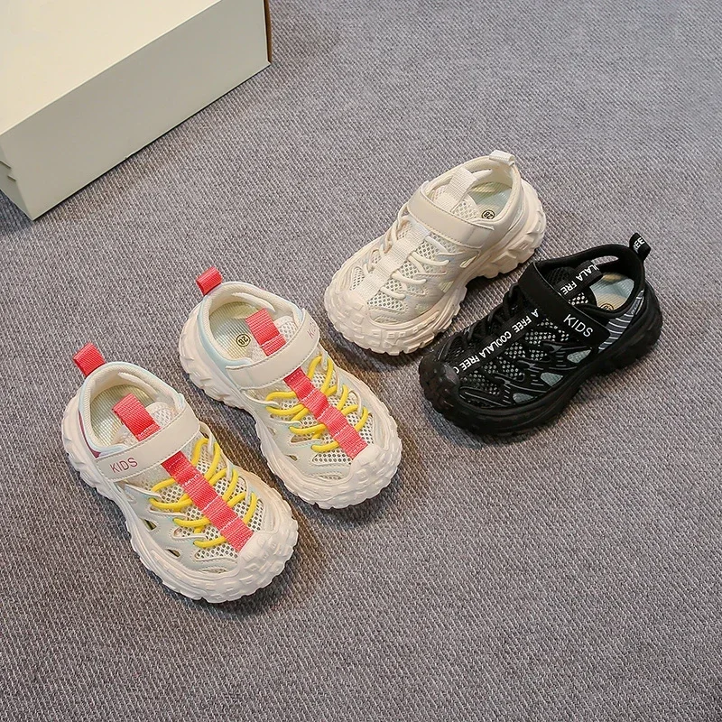 Breathable Mesh Kids Running Shoes Non Slip Summer