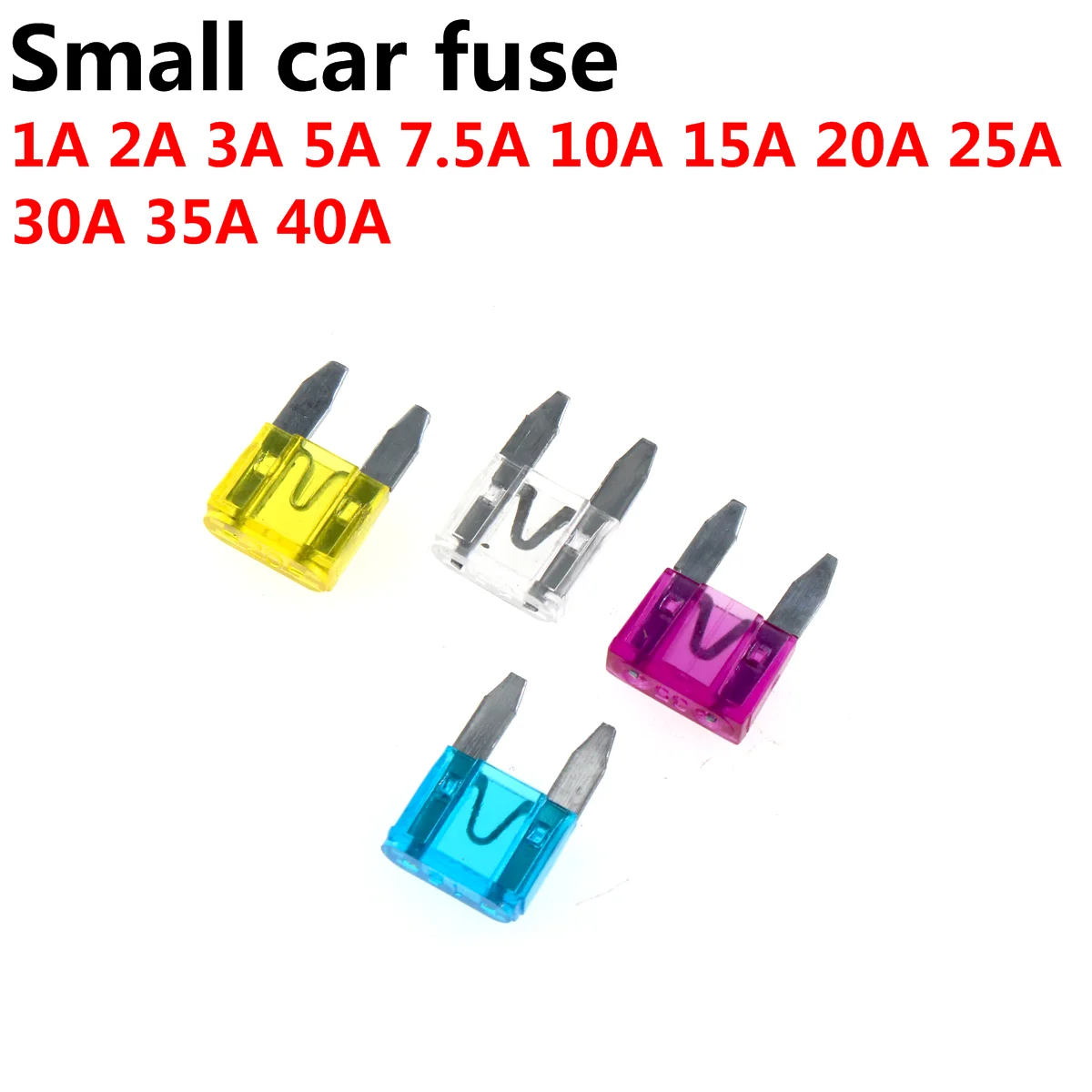 100PcsSmallBladeFuseAssortmentAutoCarMotorcycleSUVFusesAPM
