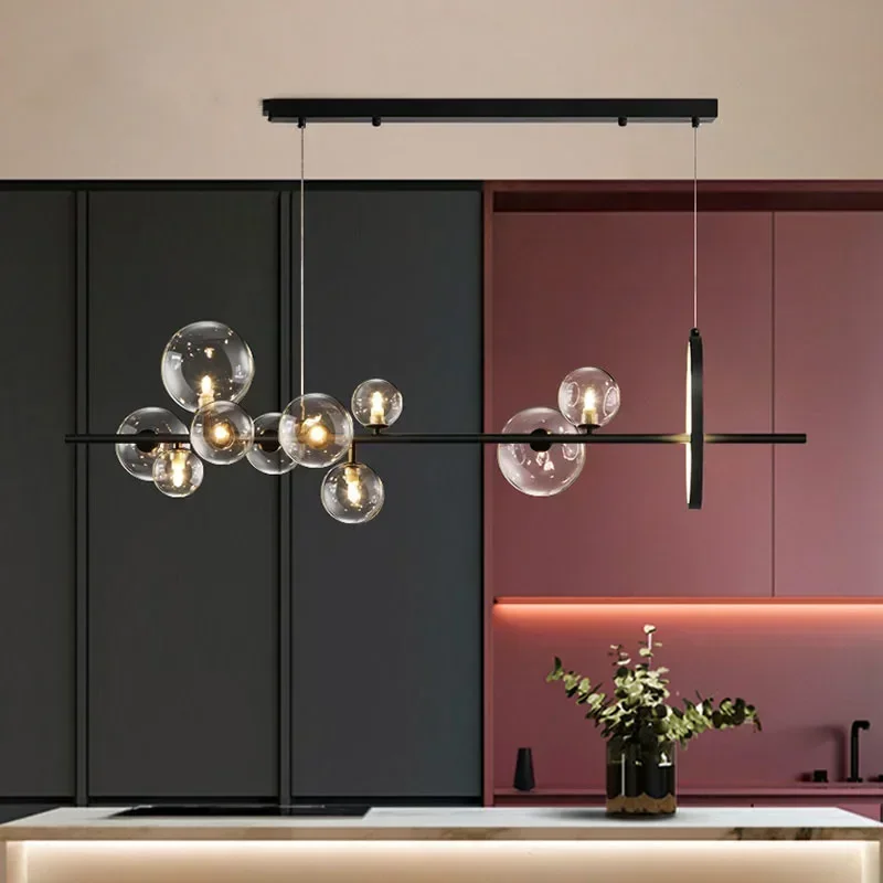 Modern Glass Ball Led Pendant Light for Living and Dining Room Kitchen Coffee Tables Bedroom Chandelier Home Decor Light Fixture 2