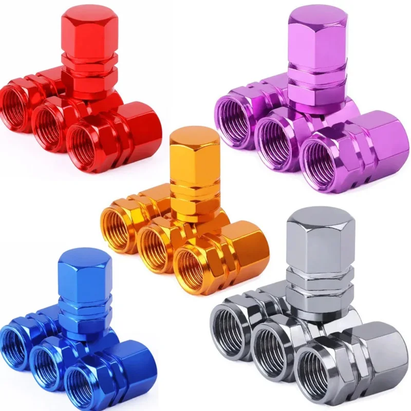 Decorative Aluminum Alloy Tire Valve Stem Caps - Dustproof Wheel Accessories for Cars, Motorcycles, and Bicycles