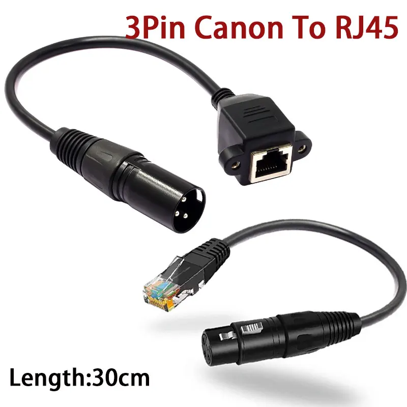 XLR 3핀 - RJ45 네트워크 케이블 어댑터 디지털 오디오 및 비디오 케이블..