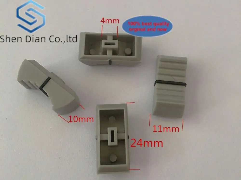 

10pcs gray Mixer Dimming table Straight Slip Potentiometer Fader Knob Cap Push Button Cap 4mm Hole Fader Cap gray 4mm