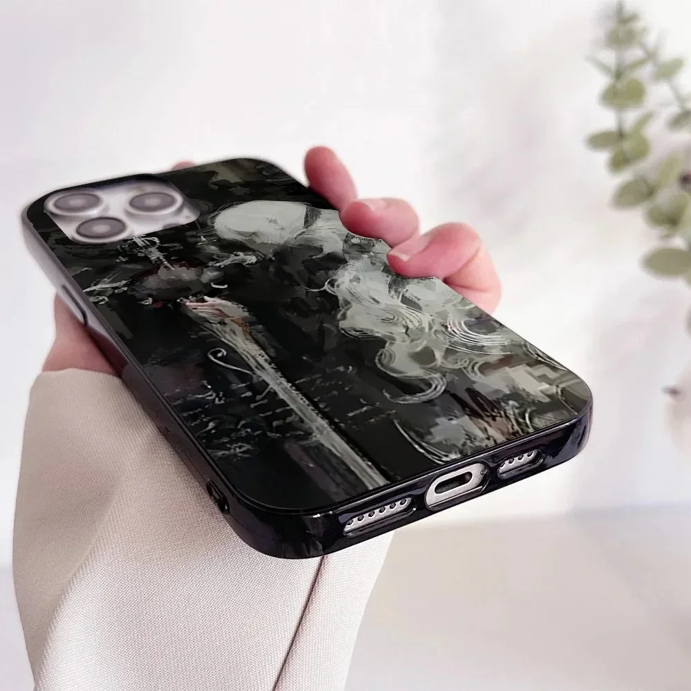 Elegant Sword & White Hair Witch Medieval Artistic Phone Case Cover