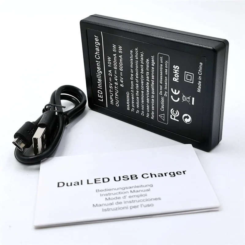 Dmw-Blh7 Led Usb Dual Battery Charger Per Panasonic Dmc-Gm1 Gm5 Gf7 Gf8 Lx9 Lx10 Lx15 Dc-Gf9 Gf10 Fotocamera Digitale