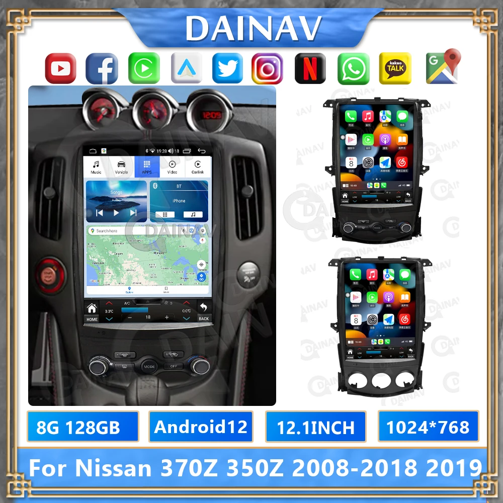 

Автомагнитола на Android для Nissan 370Z 2008-2018, автомобильное радио, 8 ядер, мультимедийный плеер, GPS-навигация, сенсорный экран в стиле Теслы, видео