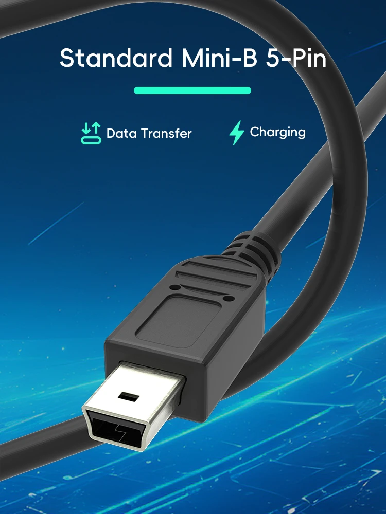 데이터 프로그 USB A to 미니 B 5핀 케이블 고속 충전 및 데이터 전송 라인 GP2X F200/Wiz PS3 컨트롤러 PSP 시리즈 NDSi용