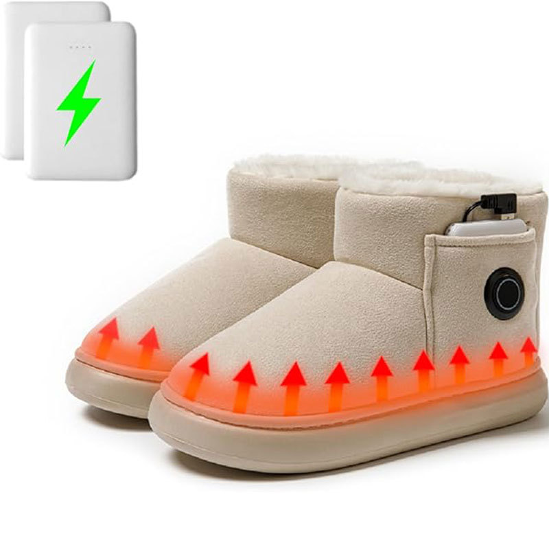 Heated Slippers for Women Snow Resistant Foot Warmer Shoes For Women Heated Boots 3 Modes Heated Booties for Everyday Wear