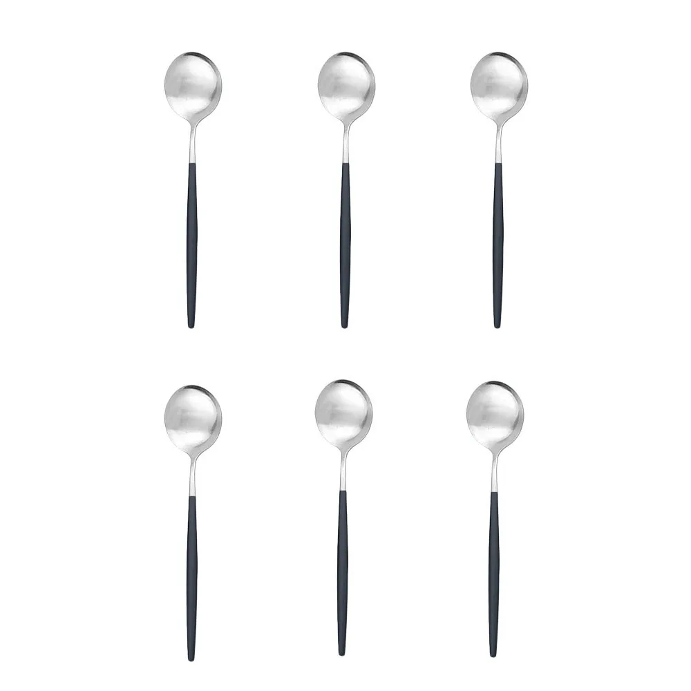 Ice CERAM Cucchiaino Acciaio INOX Per Caffè E Tè - Posate Eleganti Per Zucchero, Dessert E Gelato, Lunghezza 9 Cm, Design Liscio E Professionale - 6