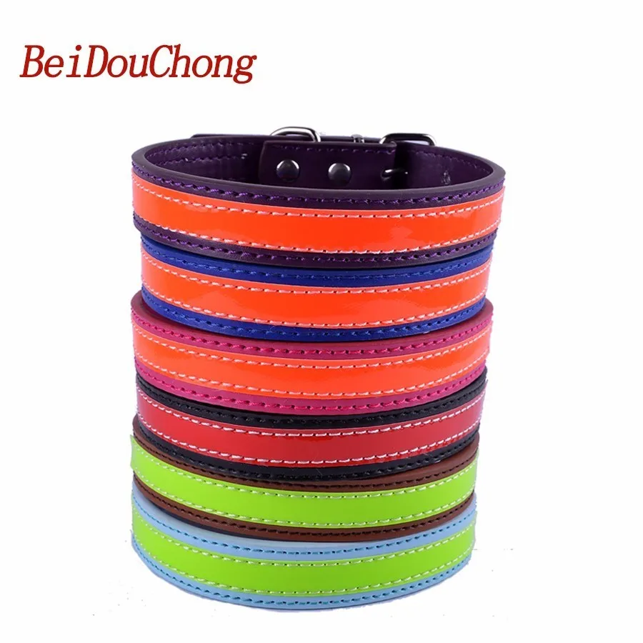 Wholesale Flashing Leather Dog Collar Adjustable Buckle Pet Puppy Neck