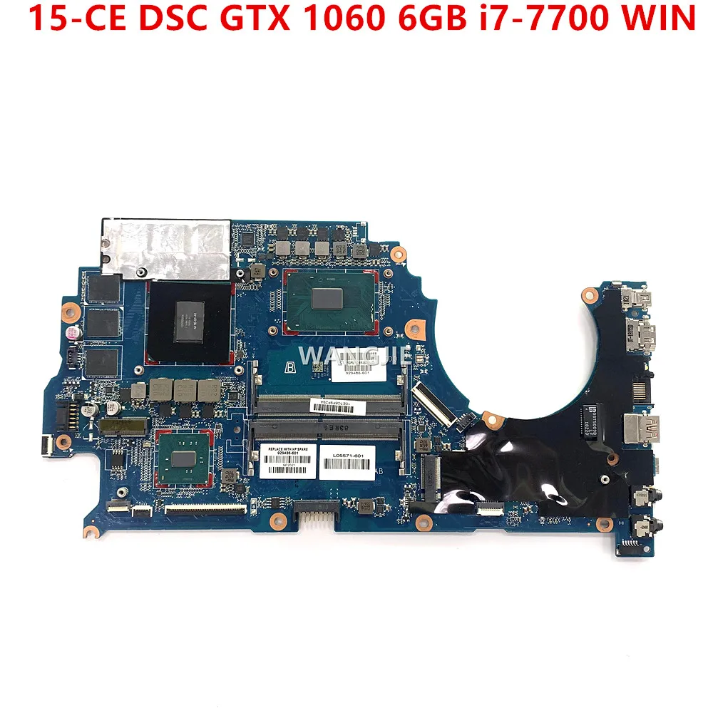 Placa Base Para Portátil Hp Omen 15T-Ce000 15-Ce, Tpn-Q194, 929486-601, 929486-001, Dsc, Gtx 1060, 6Gb, Sr32Q, I7-7700, Win, Dag3Abmbcd0