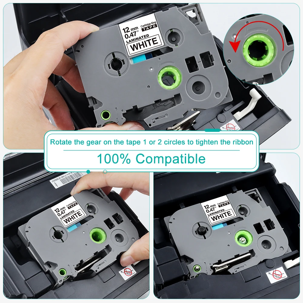 브라더 HSe 211 221 231 241 Hse-231 열 수축 튜브, 611 621 631, P-터치 PT-E550 라벨 메이커와 호환, HSe231, 1 개
