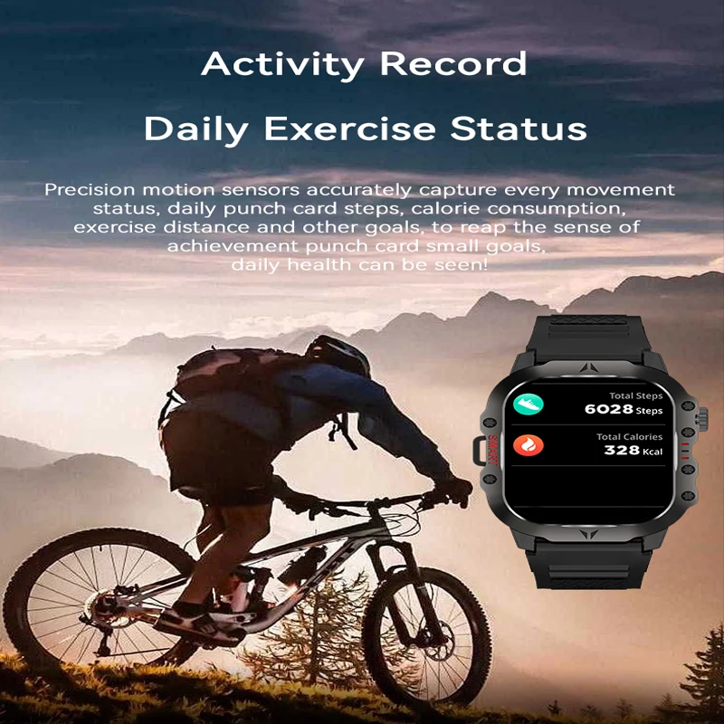 2026 New 2.01-inch AMOLED Outdoor Smart Watch NFC Heart Rate Health Monitoring IP68 Bluetooth Call LED Flashlight Smartwatches 4