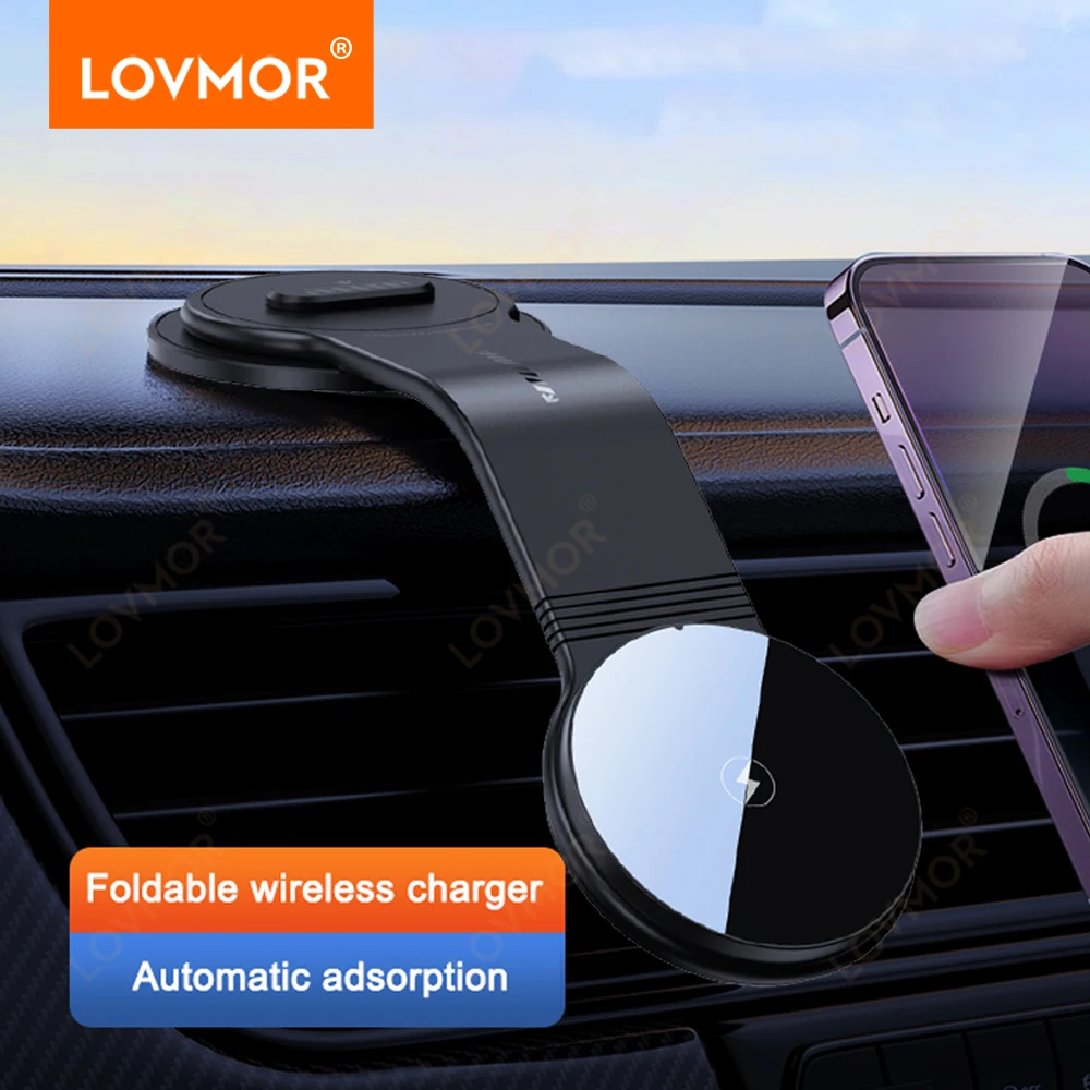 Dash Mount Iphone 12 Car Holder Magsafe 15W Wireless Car Charger