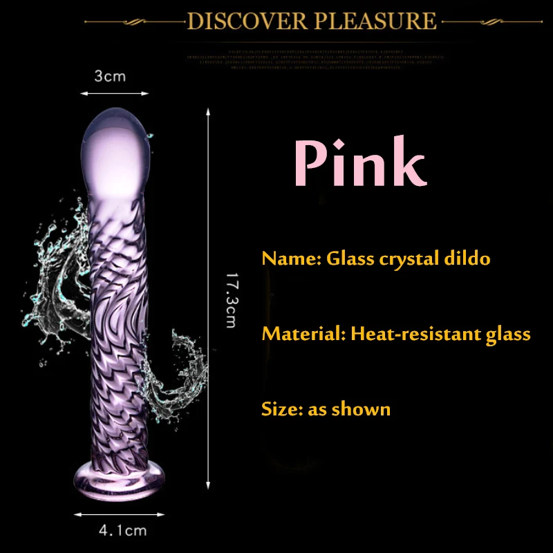 Sex toys 17cm Dildo Realistic Glass Crystal Dildo With suction cup Sex Toys Woman/Lesbian Sex Toy G-spot Orgasme massage stick