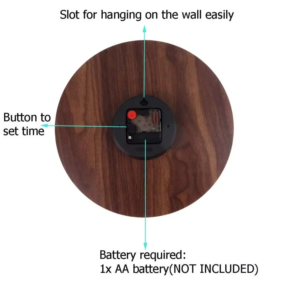 Description Picture 6 of itemNon-Ticking Luminous Wall Clock Silent Numerals&Hands Night Light Hanging Clock 12 Inch Time Accuracy Round Quartz Clock