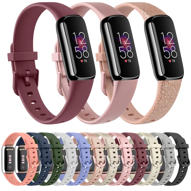 New Watch Strap For Fitbit Luxe Band Soft Smart Watch Wristband Watchband Replacement Band For Fitbit Luxe Strap Accessories 58c99d5d65c49cc7bea0c0: Black|Bling Gold|Bling Rose Gold|Gold|Gray|Light Purple|olive green|Pink|Rose Gold|Sea Blue|White|Wine Red