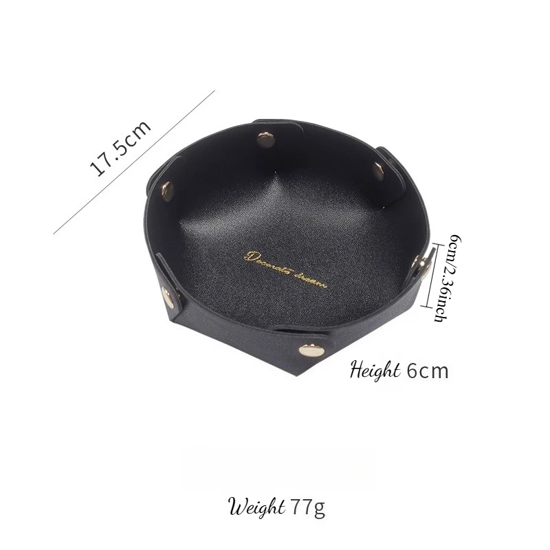 Desktop PU Leather Organizer Key Tray Jewelry Cable Storage Box Multi Folding Wallet Coins Plate Home Decoration Organizers Case