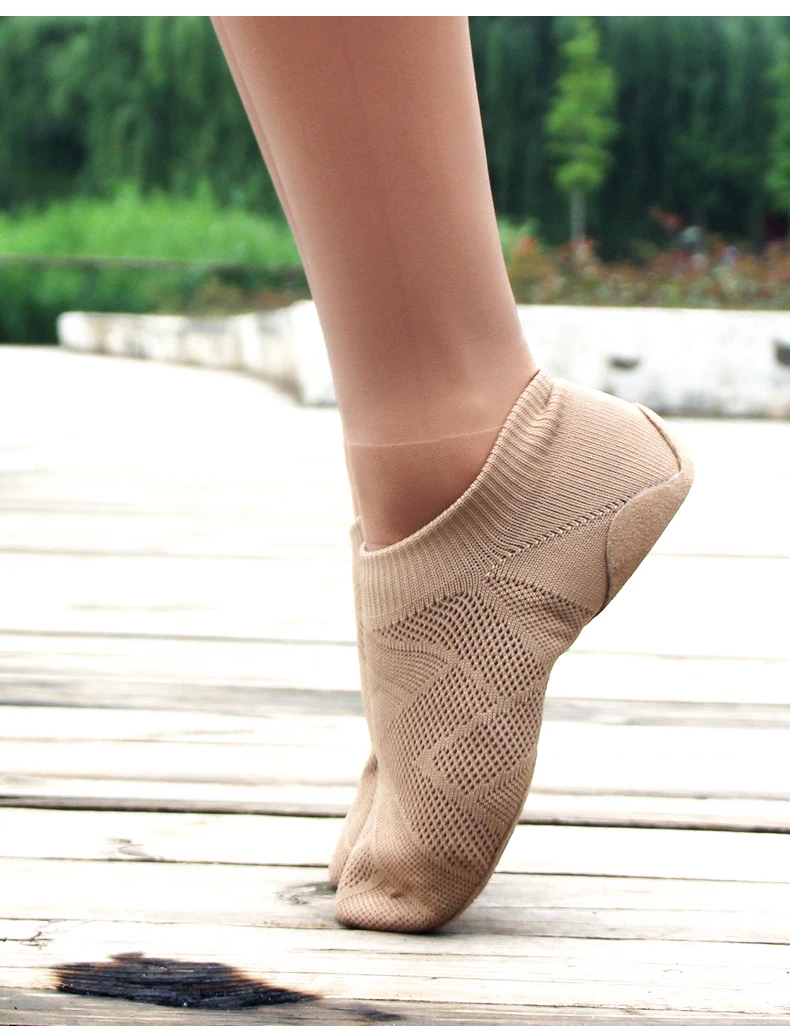 Damen Ballett-Tanzschuhe Weiche Geteilte Sohle Stretch-Canvas-Ballerinas für Erwachsene Mädchen Jazz Yoga Tanztraining Schuhe – Detail 10