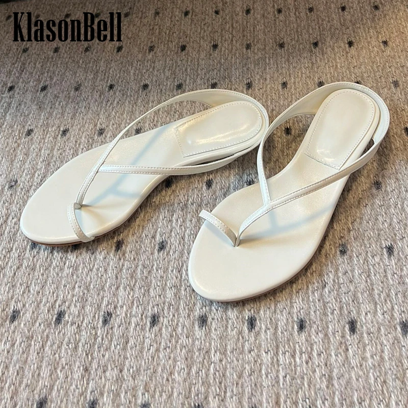 

5.10 KlasonBell Retro Wedges Heel Slippers Women's 2024 Summer New Shallow Simple Flip-flops Sandals