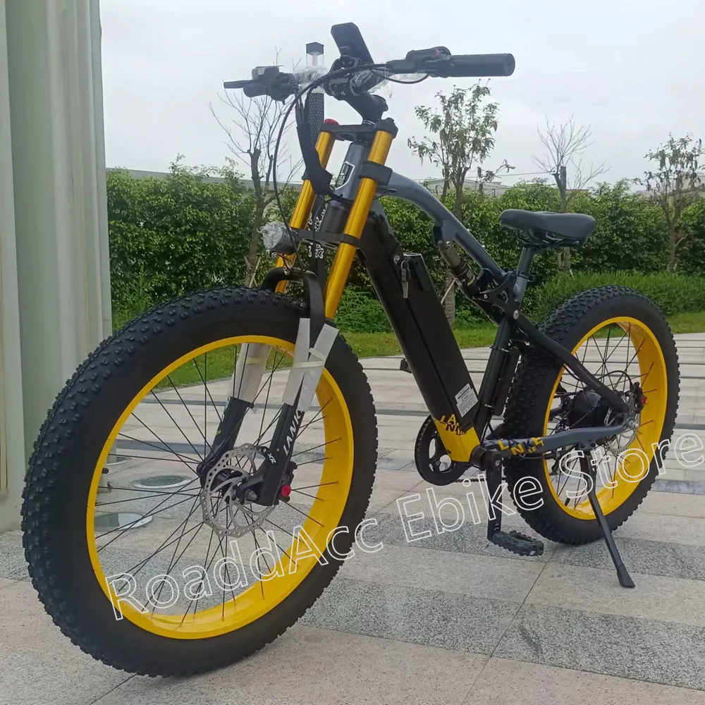 US EU UK LANKELEISI RV700 Electric Bicycle 48V 16Ah 1000W Electric Mountain Ebike Fat Tire Oil spring suspension Bike