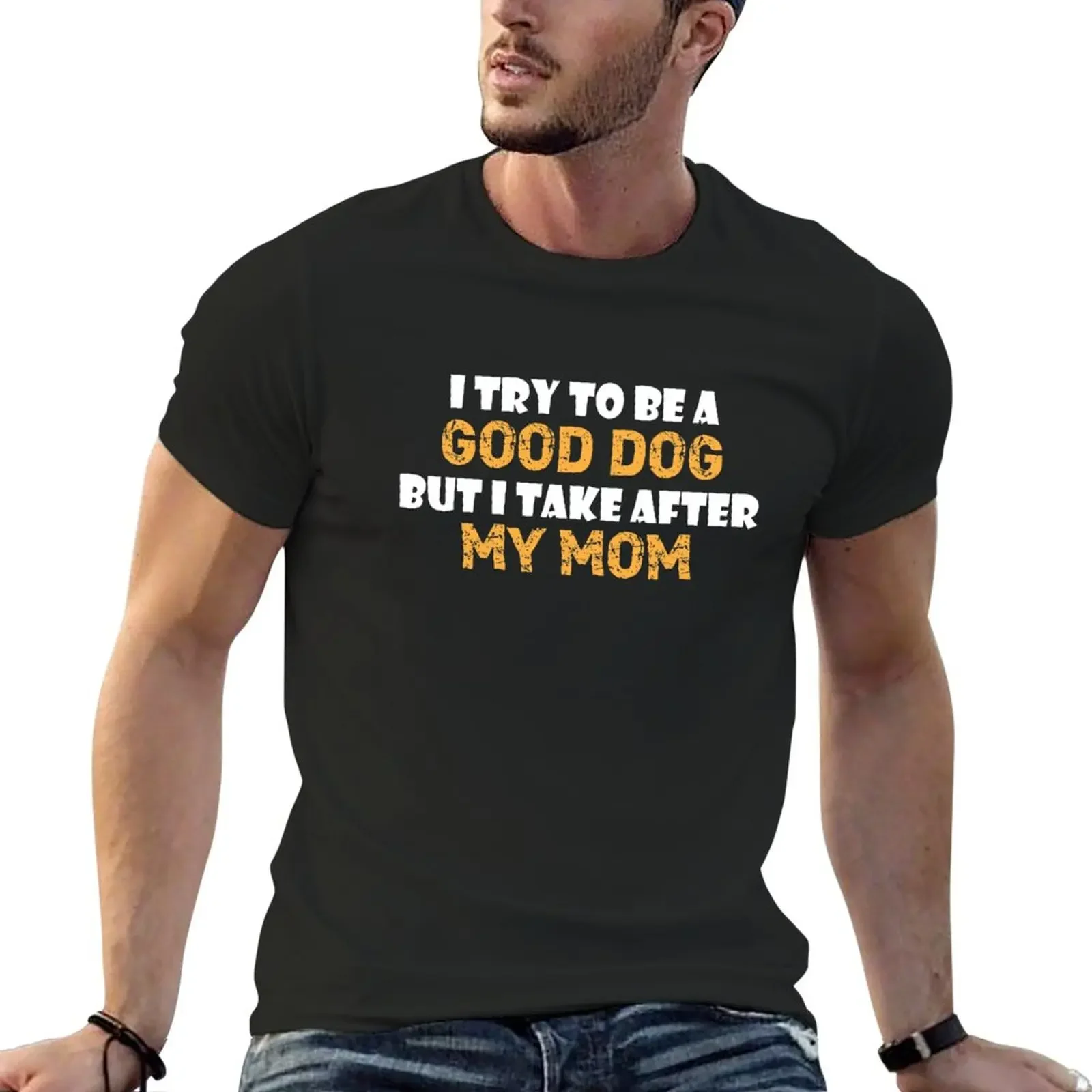 

i try to be a good dog T-Shirt korean fashion kawaii clothes mens t shirt