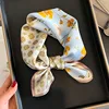 1pcs 70cm Small Yellow Flower Pattern Silk Scarf Women Simulated Silk Fresh and Fashionable Versatile Headscarf Scarf and Shawl 1