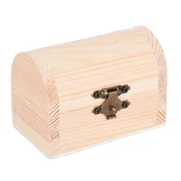 Wooden Vintage Treasure Chest Wood Jewellery Storage Box Case 1