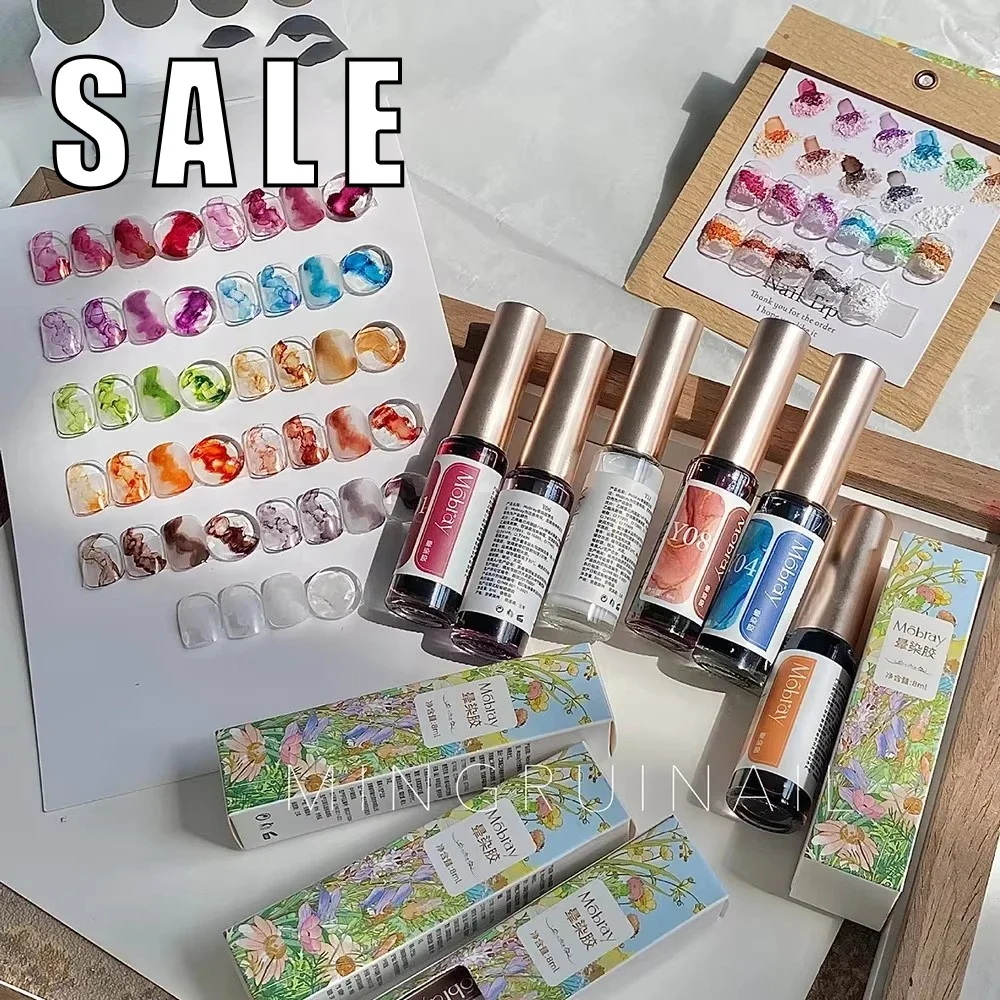 8Ml Fashion Nail Color Blooming Liquid Flower Gel Nail Polish Water Color Diy Marble Ink Natural Dry Art